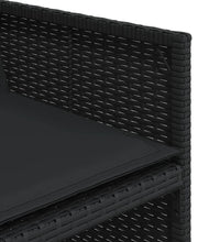15-tlg. Garten-Essgruppe mit Kissen Schwarz Poly Rattan