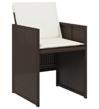 15-tlg. Garten-Essgruppe mit Kissen Braun Poly Rattan