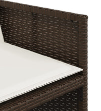 15-tlg. Garten-Essgruppe mit Kissen Braun Poly Rattan