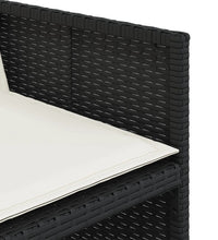 15-tlg. Garten-Essgruppe mit Kissen Schwarz Poly Rattan