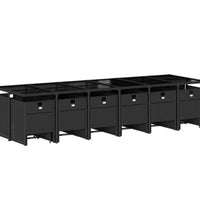 17-tlg. Garten-Essgruppe mit Kissen Schwarz Poly Rattan