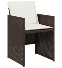 17-tlg. Garten-Essgruppe mit Kissen Braun Poly Rattan