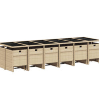 17-tlg. Garten-Essgruppe mit Kissen Beige Poly Rattan