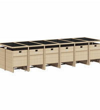 17-tlg. Garten-Essgruppe mit Kissen Beigemischung Poly Rattan