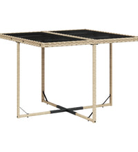 9-tlg. Garten-Essgruppe mit Kissen Beige Poly Rattan
