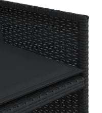 11-tlg. Garten-Essgruppe mit Kissen Schwarz Poly Rattan