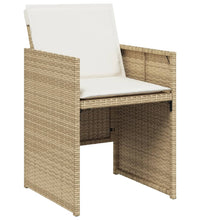 11-tlg. Garten-Essgruppe mit Kissen Beige Poly Rattan