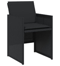 13-tlg. Garten-Essgruppe mit Kissen Schwarz Poly Rattan