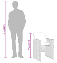 13-tlg. Garten-Essgruppe mit Kissen Braun Poly Rattan