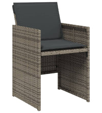 13-tlg. Garten-Essgruppe mit Kissen Grau Poly Rattan