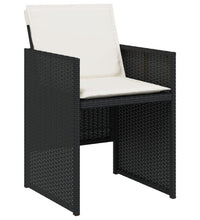 13-tlg. Garten-Essgruppe mit Kissen Schwarz Poly Rattan