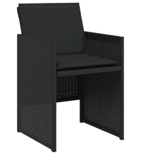 15-tlg. Garten-Essgruppe mit Kissen Schwarz Poly Rattan
