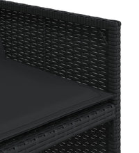 15-tlg. Garten-Essgruppe mit Kissen Schwarz Poly Rattan