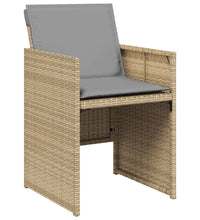 15-tlg. Garten-Essgruppe mit Kissen Beigemischung Poly Rattan