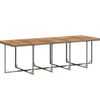 15-tlg. Garten-Essgruppe mit Kissen Grau Poly Rattan
