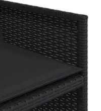 17-tlg. Garten-Essgruppe mit Kissen Schwarz Poly Rattan