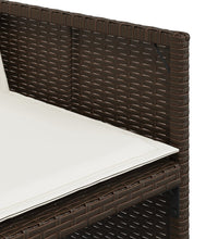 17-tlg. Garten-Essgruppe mit Kissen Braun Poly Rattan