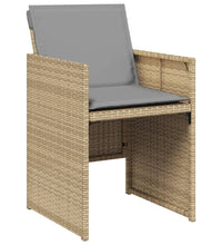17-tlg. Garten-Essgruppe mit Kissen Beigemischung Poly Rattan