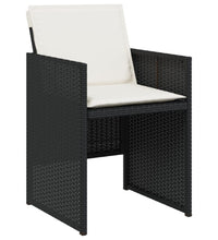 17-tlg. Garten-Essgruppe mit Kissen Schwarz Poly Rattan