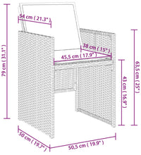 17-tlg. Garten-Essgruppe mit Kissen Schwarz Poly Rattan