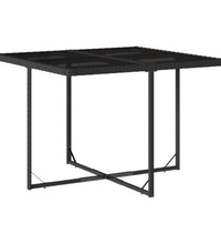 5-tlg. Garten-Essgruppe mit Kissen Schwarz Poly Rattan