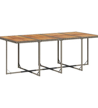 9-tlg. Garten-Essgruppe mit Kissen Grau Poly Rattan