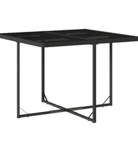 11-tlg. Garten-Essgruppe mit Kissen Schwarz Poly Rattan
