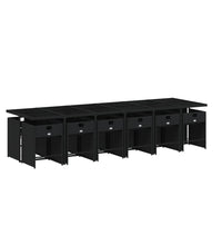 13-tlg. Garten-Essgruppe mit Kissen Schwarz Poly Rattan