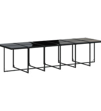 13-tlg. Garten-Essgruppe mit Kissen Schwarz Poly Rattan