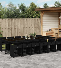 13-tlg. Garten-Essgruppe mit Kissen Schwarz Poly Rattan