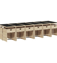 13-tlg. Garten-Essgruppe mit Kissen Beigemischung Poly Rattan