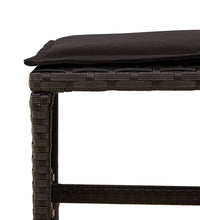 9-tlg. Garten-Essgruppe mit Kissen Schwarz Poly Rattan