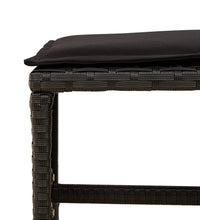 11-tlg. Garten-Essgruppe mit Kissen Schwarz Poly Rattan