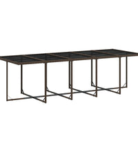 15-tlg. Garten-Essgruppe mit Kissen Braun Poly Rattan