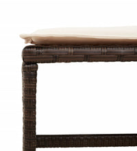 15-tlg. Garten-Essgruppe mit Kissen Braun Poly Rattan
