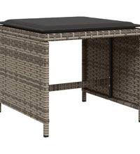 15-tlg. Garten-Essgruppe mit Kissen Grau Poly Rattan