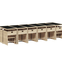 17-tlg. Garten-Essgruppe mit Kissen Beige Poly Rattan