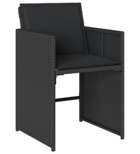 15-tlg. Garten-Essgruppe mit Kissen Schwarz Poly Rattan
