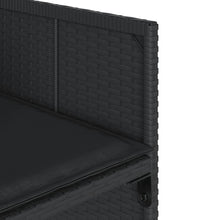 15-tlg. Garten-Essgruppe mit Kissen Schwarz Poly Rattan