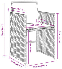 15-tlg. Garten-Essgruppe mit Kissen Schwarz Poly Rattan