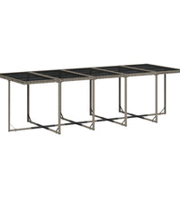 15-tlg. Garten-Essgruppe mit Kissen Grau Poly Rattan