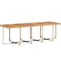 15-tlg. Garten-Essgruppe mit Kissen Beige Poly Rattan