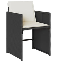 17-tlg. Garten-Essgruppe mit Kissen Schwarz Poly Rattan