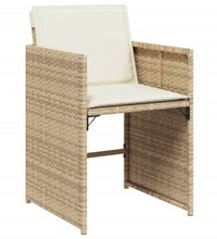 17-tlg. Garten-Essgruppe mit Kissen Beige Poly Rattan