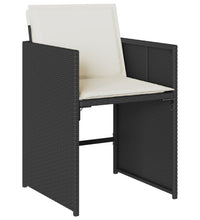 17-tlg. Garten-Essgruppe mit Kissen Schwarz Poly Rattan