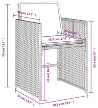 17-tlg. Garten-Essgruppe mit Kissen Schwarz Poly Rattan