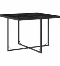 5-tlg. Garten-Essgruppe mit Kissen Schwarz Poly Rattan