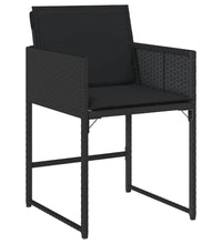 5-tlg. Garten-Essgruppe mit Kissen Schwarz Poly Rattan