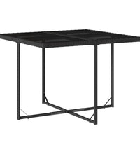 5-tlg. Garten-Essgruppe mit Kissen Schwarz Poly Rattan