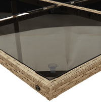 5-tlg. Garten-Essgruppe mit Kissen Beige Poly Rattan